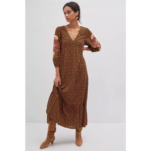 FARM Rio Floral Maxi Dress in Brown and Pink